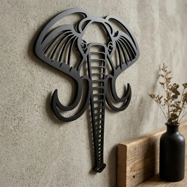 Decorative_Metal_Elephant_Wall_Art_-_Black_Outline_Design