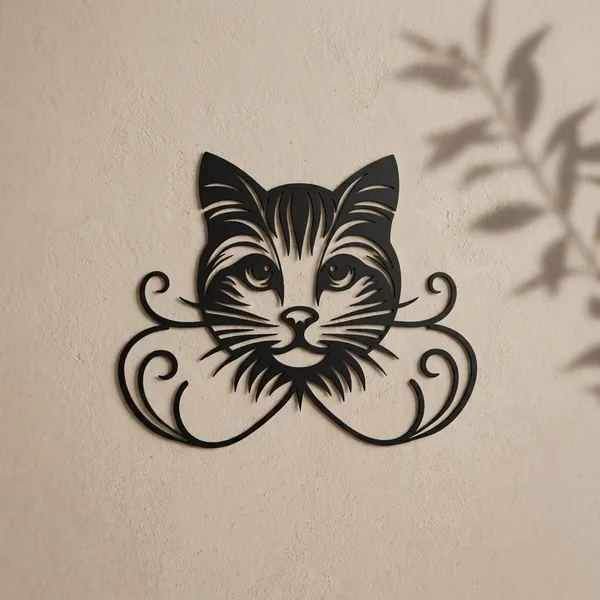 Decorative_Cat_Face_Silhouette_Wall_Art_Or_Logo_Design
