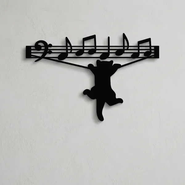 Musical_Notes_With_Hanging_Cat_Silhouette_Decor
