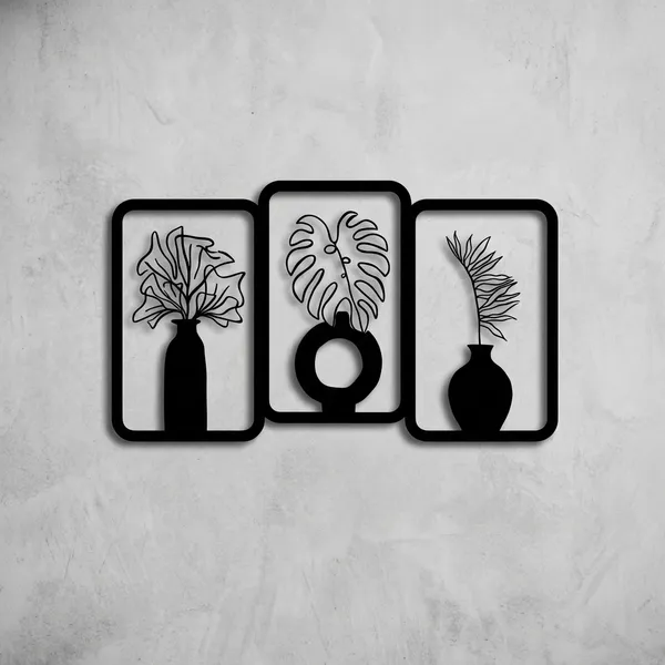 3-Piece_Floral_Vase_Metal_Wall_Art_Decor