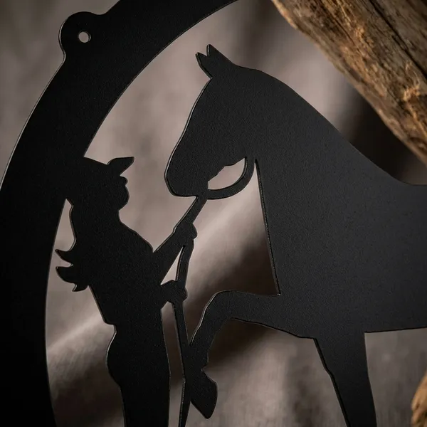 Cowboy_&_Horse_Silhouette_Metal_Wall_Art_-_Circular_Frame