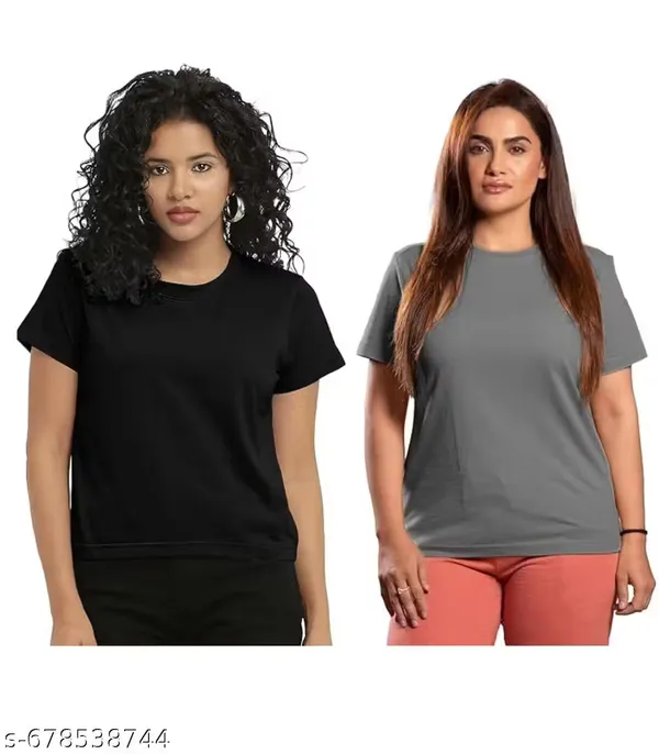 Multicolor_Premium_Polyester_T_Shirt_For_Women_Pack_Of_2