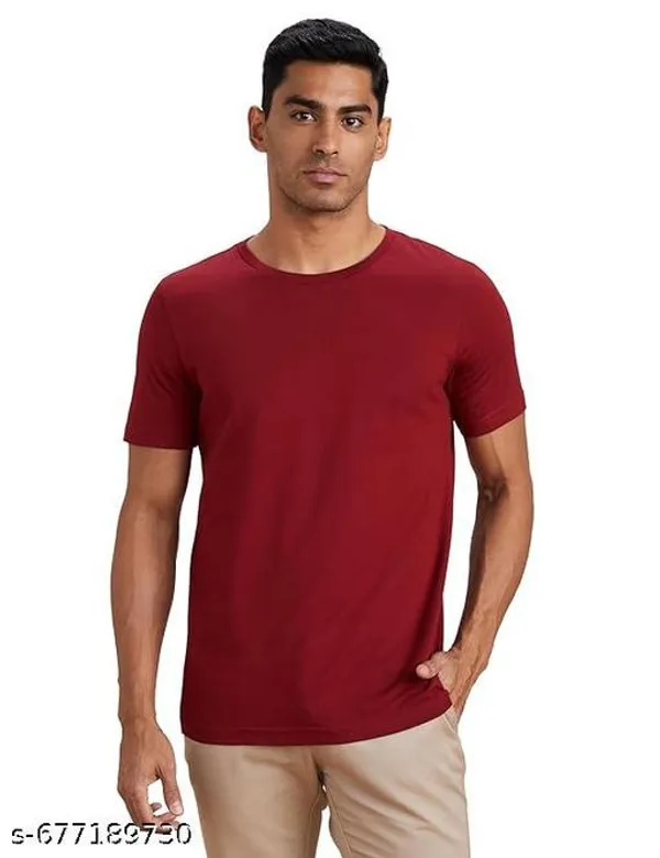 Maroon_Premium_Lycra_T_Shirt_For_Men