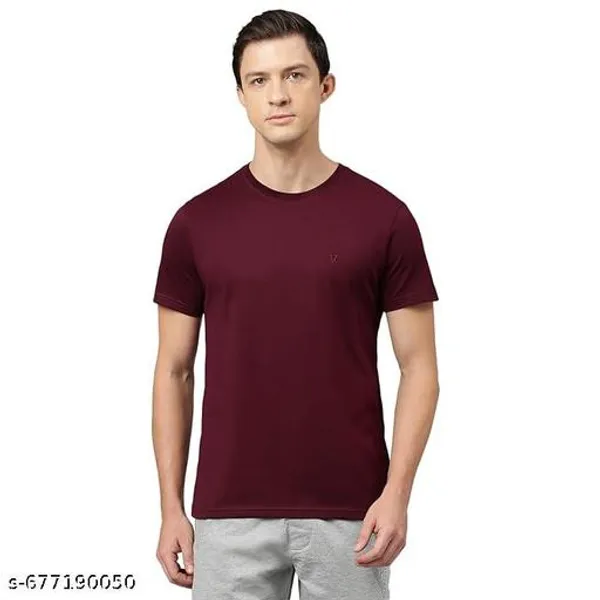 Maroon_Premium_Lycra_T_Shirt_For_Men