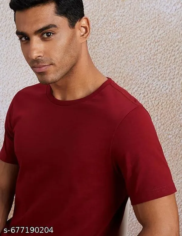Maroon_Premium_Lycra_T_Shirt_For_Men