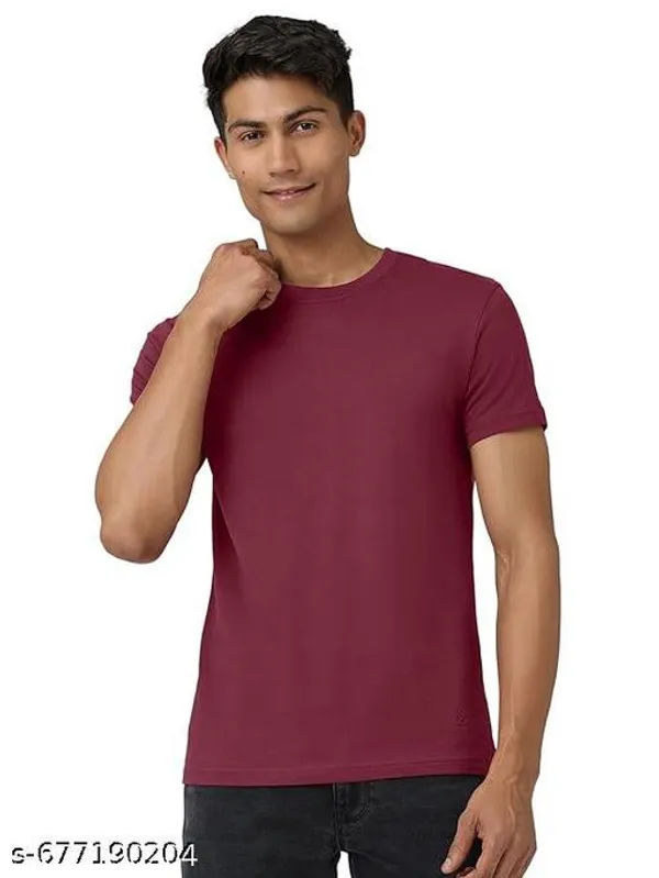 Maroon_Premium_Lycra_T_Shirt_For_Men