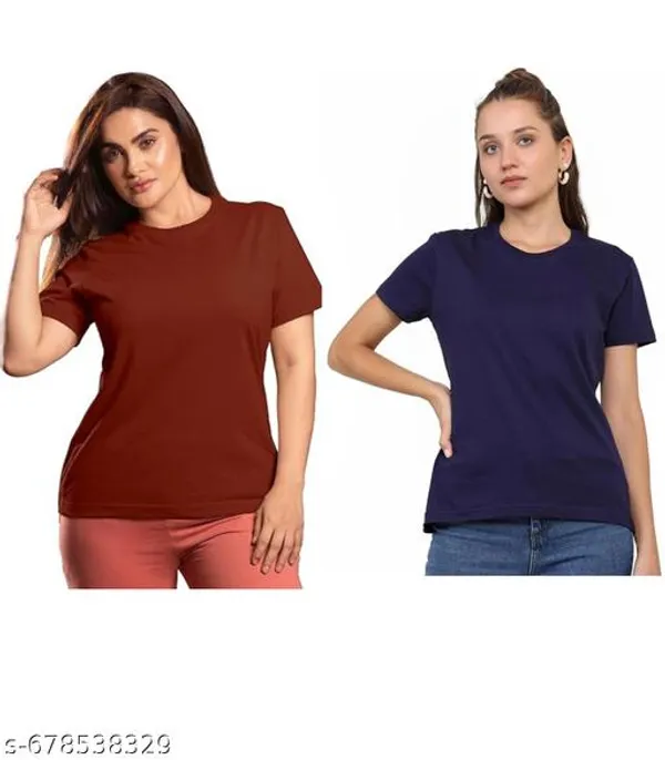 Multicolor_Premium_Polyester_T_Shirt_For_Women_Pack_Of_2