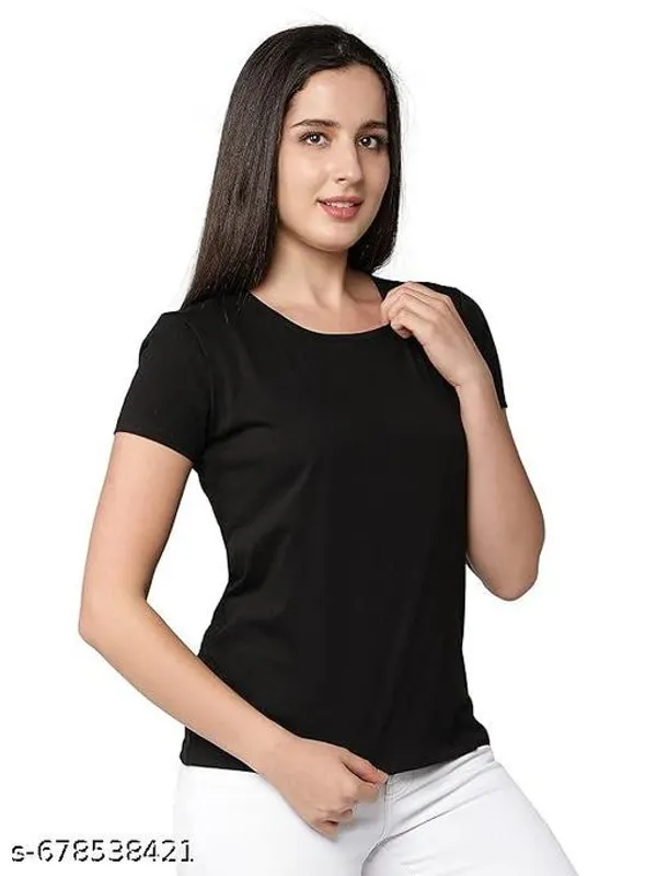 Black_Premium_Polyester_T_Shirt_For_Women