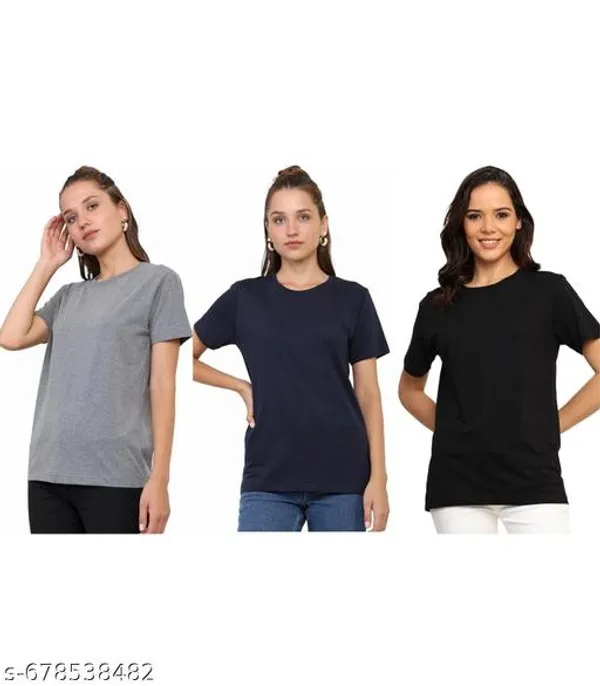Multicolor_Premium_Polyester_T_Shirt_For_Women_Pack_Of_3