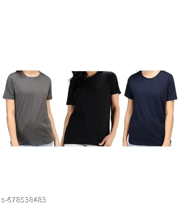 Multicolor_Premium_Polyester_T_Shirt_For_Women_Pack_Of_3