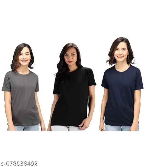 Multicolor_Premium_Polyester_T_Shirt_For_Women_Pack_Of_3