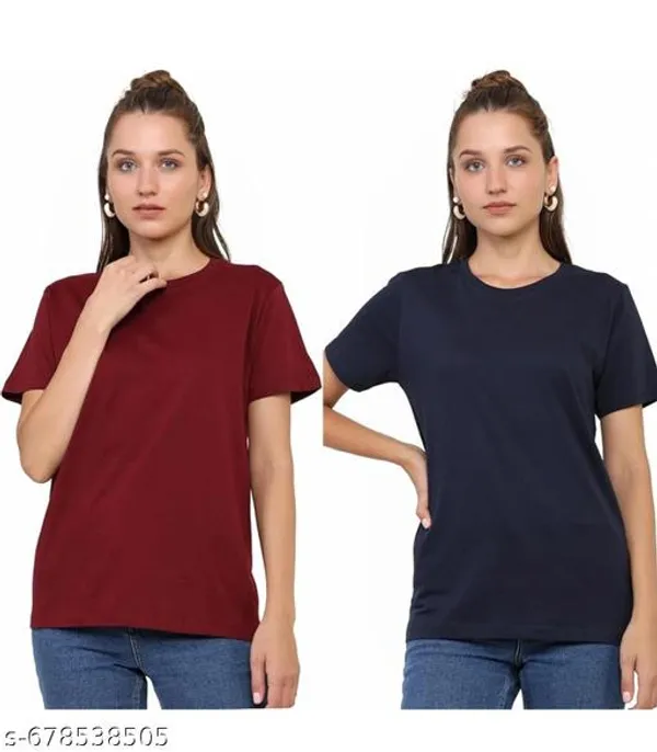 Multicolor_Premium_Polyester_T_Shirt_For_Women_Pack_Of_2