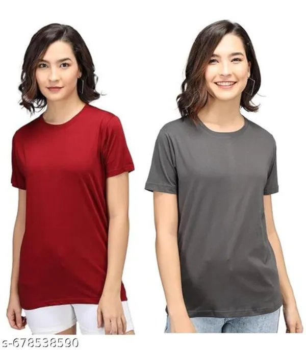 Multicolor_Premium_Polyester_T_Shirt_For_Women_Pack_Of_2