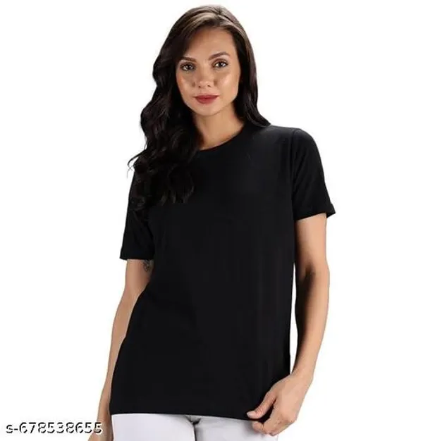 Black_Premium_Polyester_T_Shirt_For_Women