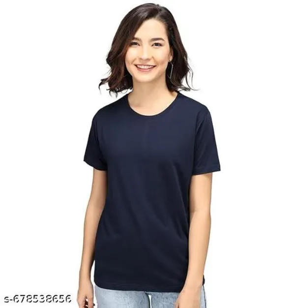 Blue_Premium_Polyester_T_Shirt_For_Women