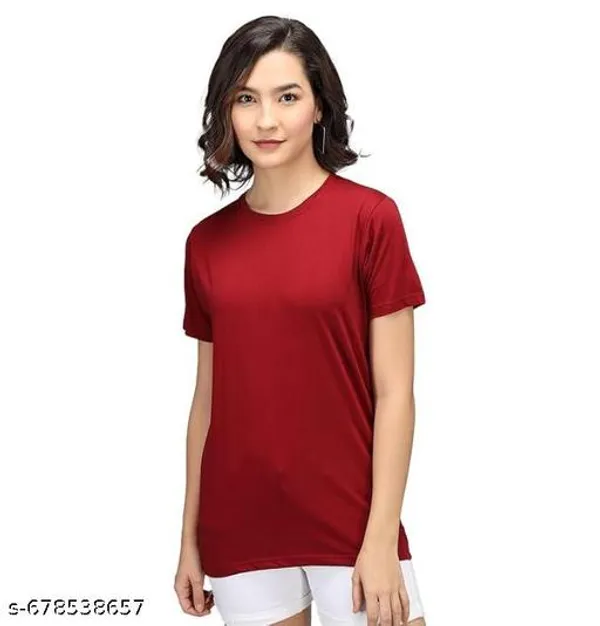 Maroon_Premium_Polyester_T_Shirt_For_Women