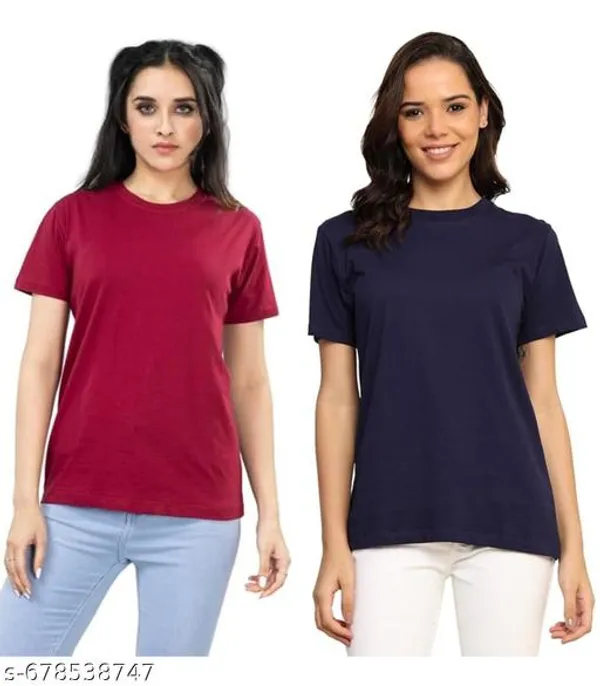 Multicolor_Premium_Polyester_T_Shirt_For_Women_Pack_Of_2