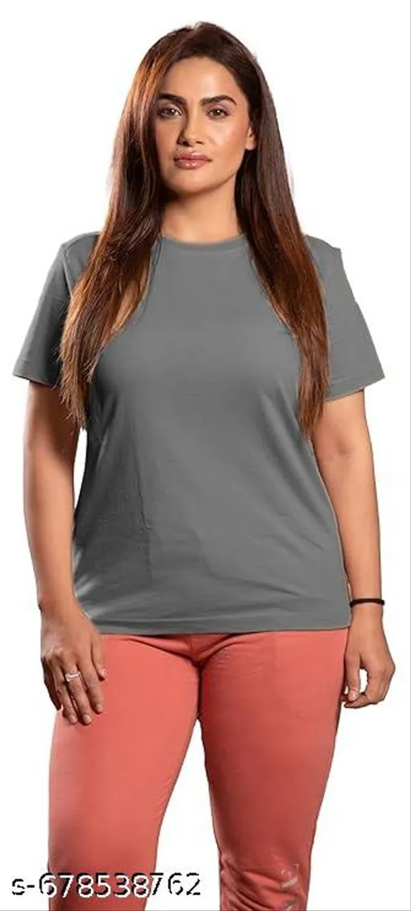 Grey_Premium_Polyester_T_Shirt_For_Women