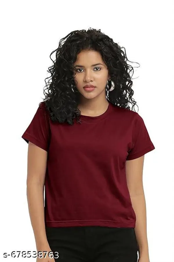 Maroon_Premium_Polyester_T_Shirt_For_Women