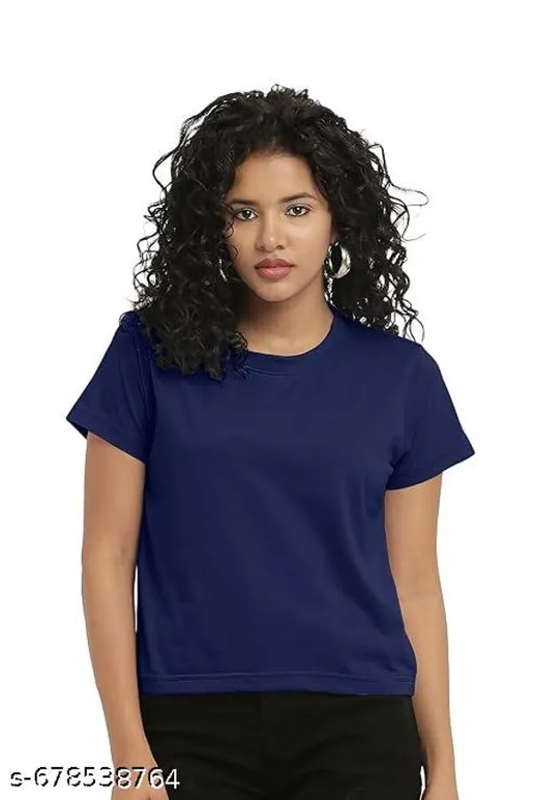 Blue_Premium_Polyester_T_Shirt_For_Women