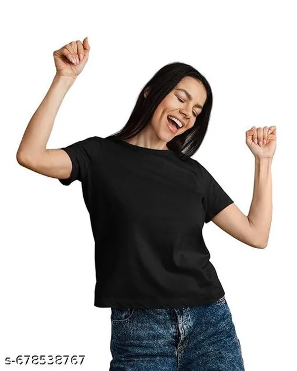 Black_Premium_Polyester_T_Shirt_For_Women