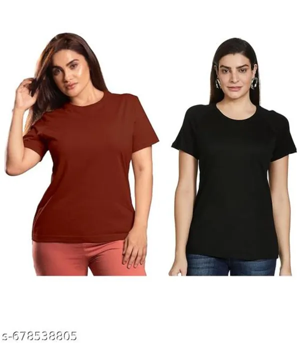 Multicolor_Premium_Polyester_T_Shirt_For_Women_Pack_Of_2
