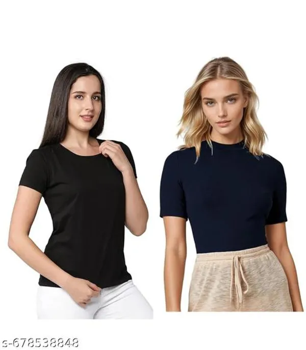 Multicolor_Premium_Polyester_T_Shirt_For_Women_Pack_Of_2