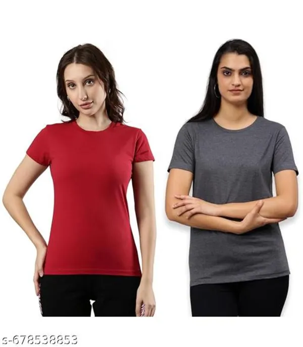 Multicolor_Premium_Polyester_T_Shirt_For_Women_Pack_Of_2