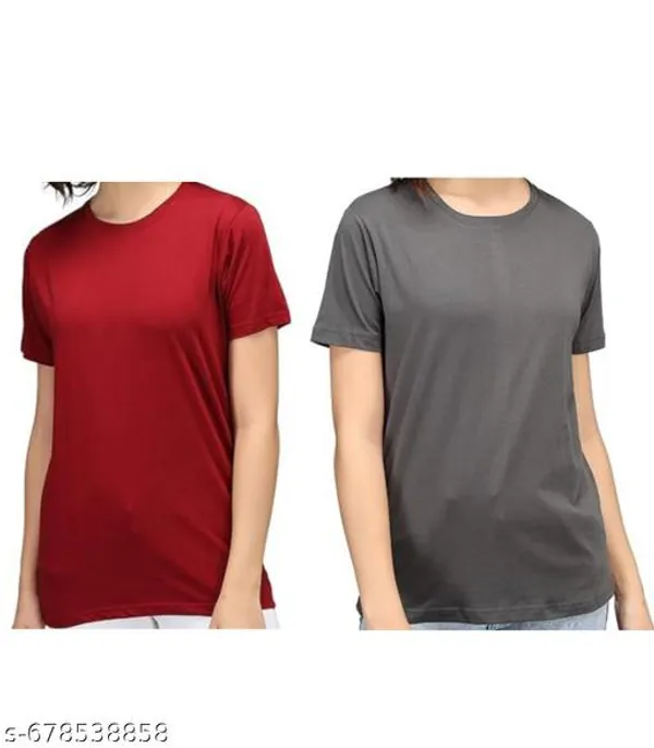 Multicolor_Premium_Polyester_T_Shirt_For_Women_Pack_Of_2