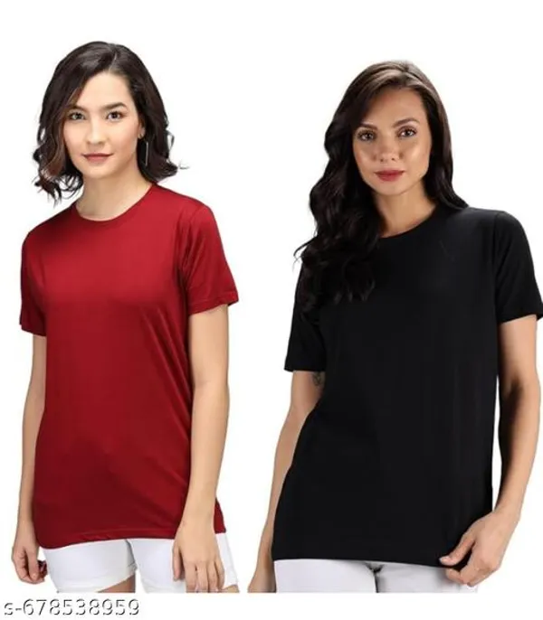 Multicolor_Premium_Polyester_T_Shirt_For_Women_Pack_Of_2