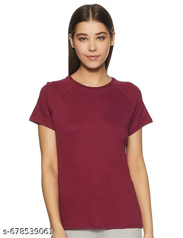 Maroon_Premium_Polyester_T_Shirt_For_Women