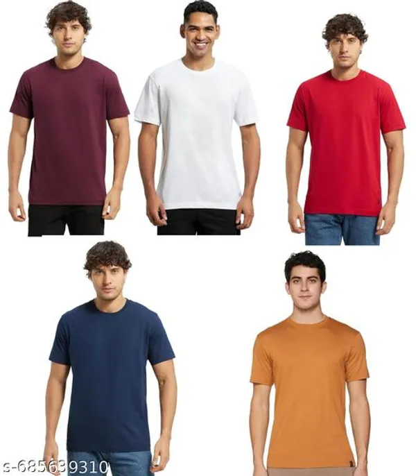 Multicolor_Premium_Lycra_T_Shirt_For_Men_Pack_Of_5