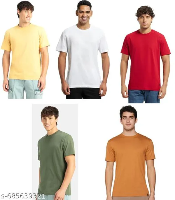 Multicolor_Premium_Lycra_T_Shirt_For_Men_Pack_Of_5