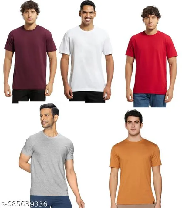 Multicolor_Premium_Lycra_T_Shirt_For_Men_Pack_Of_5