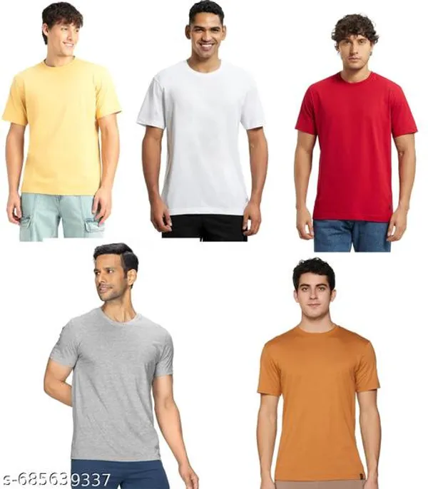 Multicolor_Premium_Lycra_T_Shirt_For_Men_Pack_Of_5