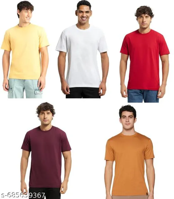 Multicolor_Premium_Lycra_T_Shirt_For_Men_Pack_Of_5