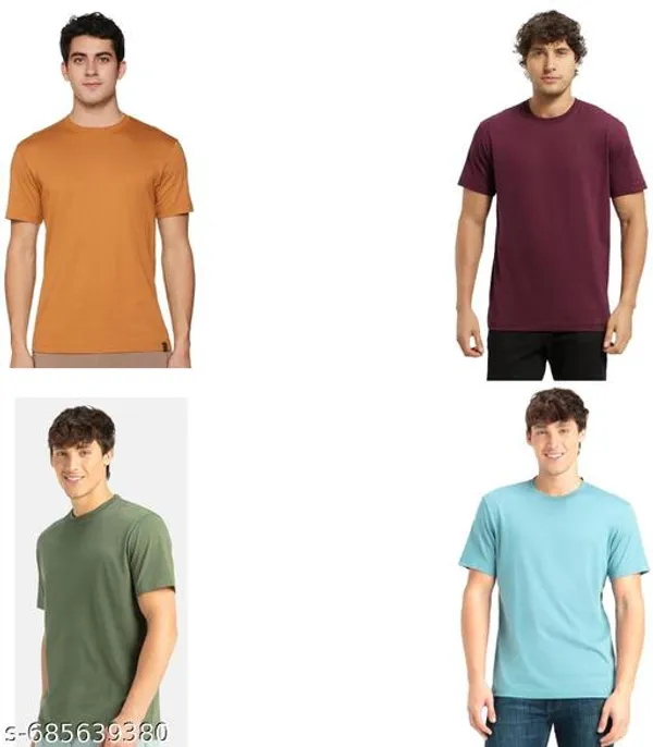 Multicolor_Premium_Lycra_T_Shirt_For_Men_Pack_Of_4