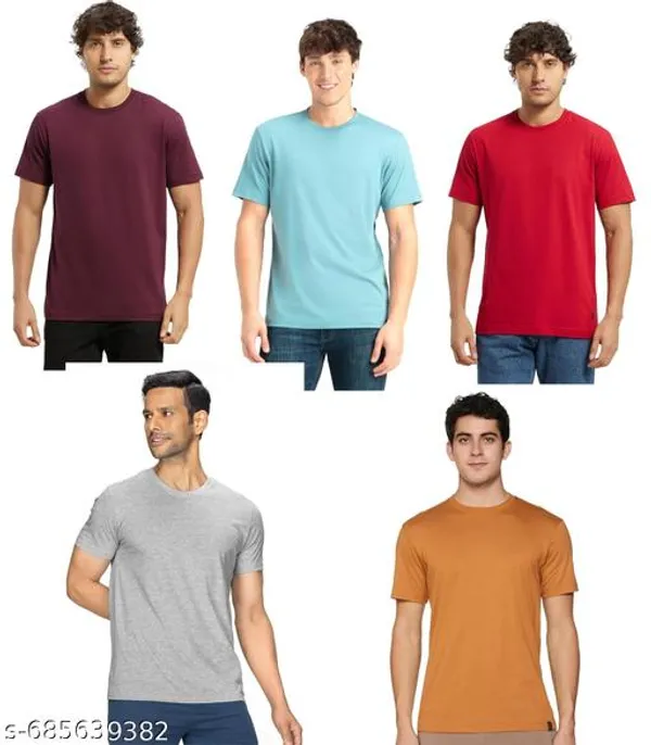 Multicolor_Premium_Lycra_T_Shirt_For_Men_Pack_Of_5