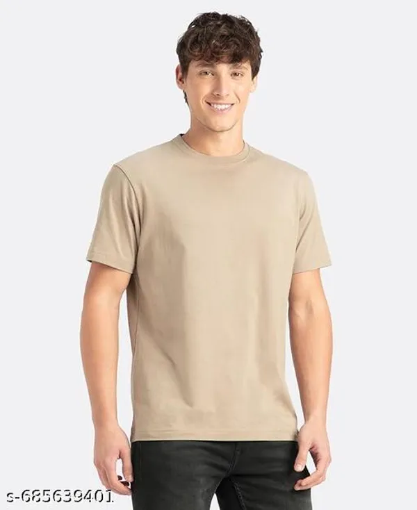 Beige_Premium_Lycra_T_Shirt_For_Men