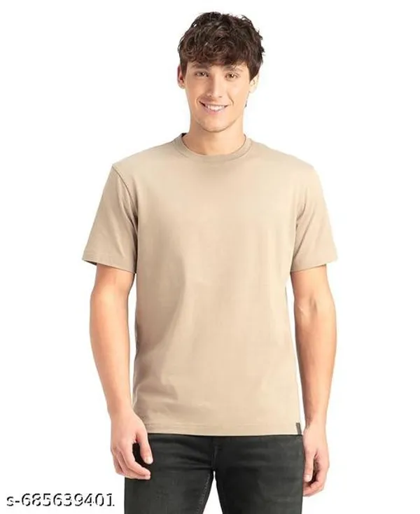 Beige_Premium_Lycra_T_Shirt_For_Men