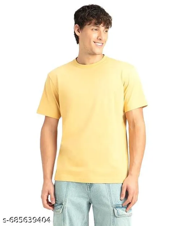 Yellow_Premium_Lycra_T_Shirt_For_Men