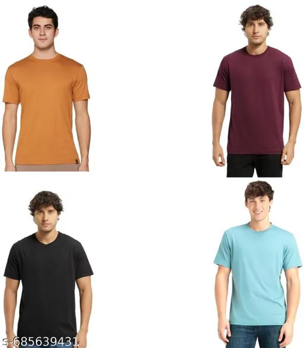 Multicolor_Premium_Lycra_T_Shirt_For_Men_Pack_Of_4