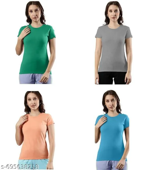 Multicolor_Premium_Polyester_T_Shirt_For_Women_Pack_Of_4