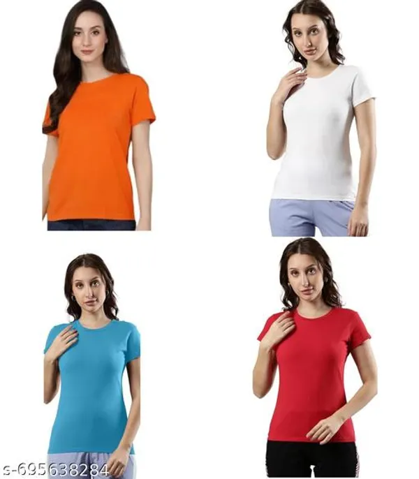 Multicolor_Premium_Polyester_T_Shirt_For_Women_Pack_Of_4