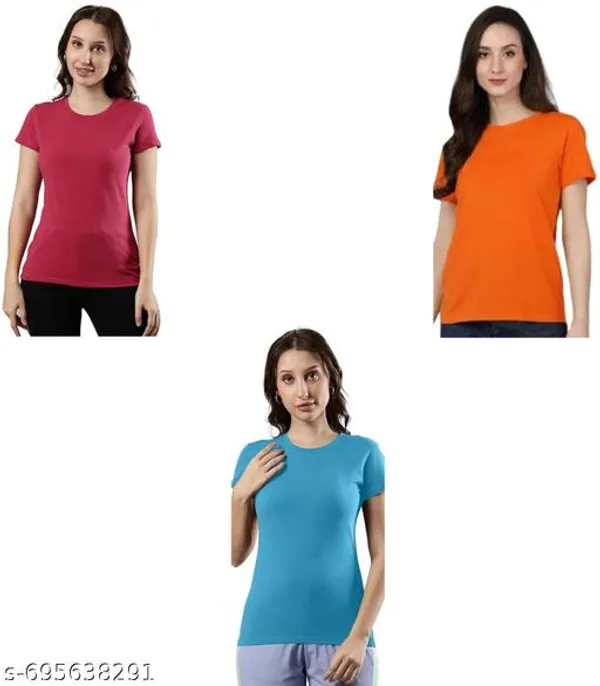 Multicolor_Premium_Polyester_T_Shirt_For_Women_Pack_Of_3