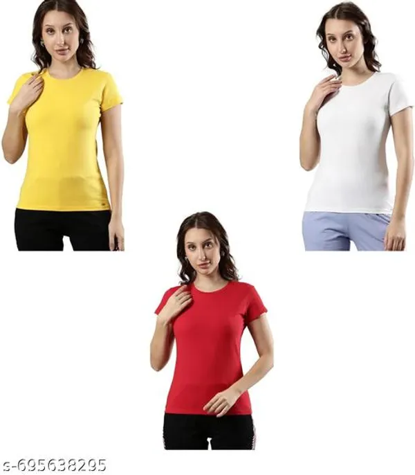 Multicolor_Premium_Polyester_T_Shirt_For_Women_Pack_Of_3