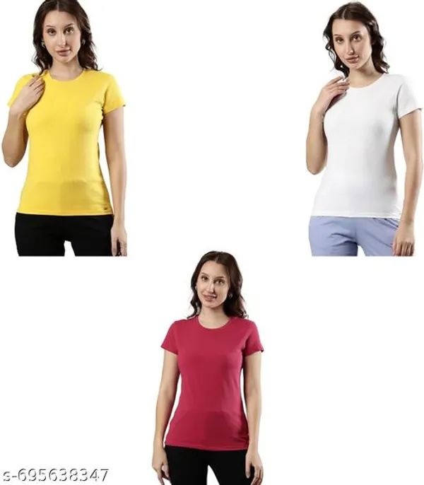 Multicolor_Premium_Polyester_T_Shirt_For_Women_Pack_Of_3