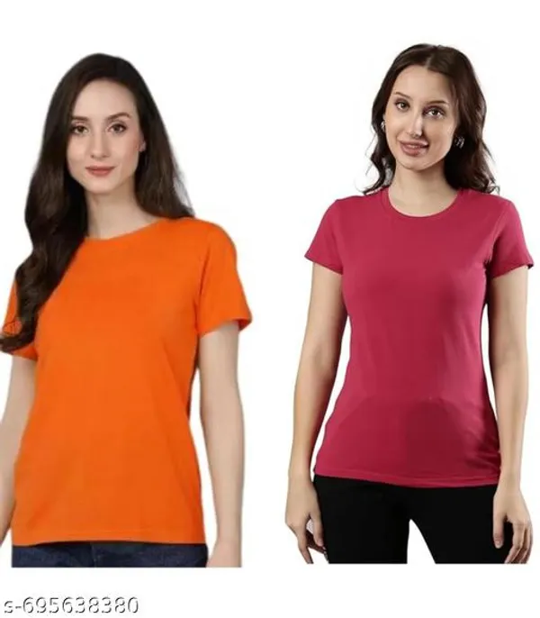 Multicolor_Premium_Polyester_T_Shirt_For_Women_Pack_Of_2