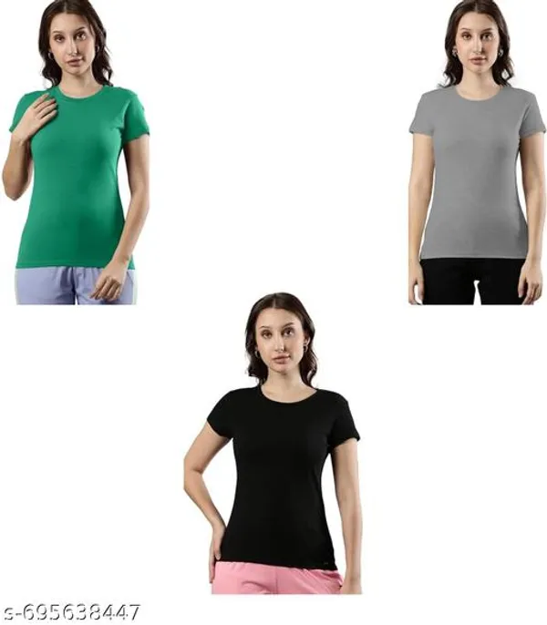 Multicolor_Premium_Polyester_T_Shirt_For_Women_Pack_Of_3