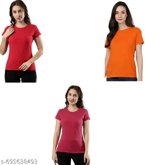 Multicolor_Premium_Polyester_T_Shirt_For_Women_Pack_Of_3